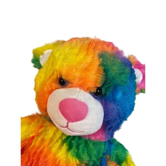 Build A Bear 16” Teddy Tie Dye Rainbow Plush Stuffed Animal Toy Great Condition - Picture 2 of 10